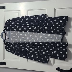 LulaRoe size L jacket light swing cardigan sweater dotted Black